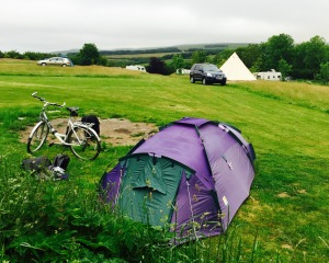 Lydford campsite . but I bet my tent was quicker to pitch than that tepee!